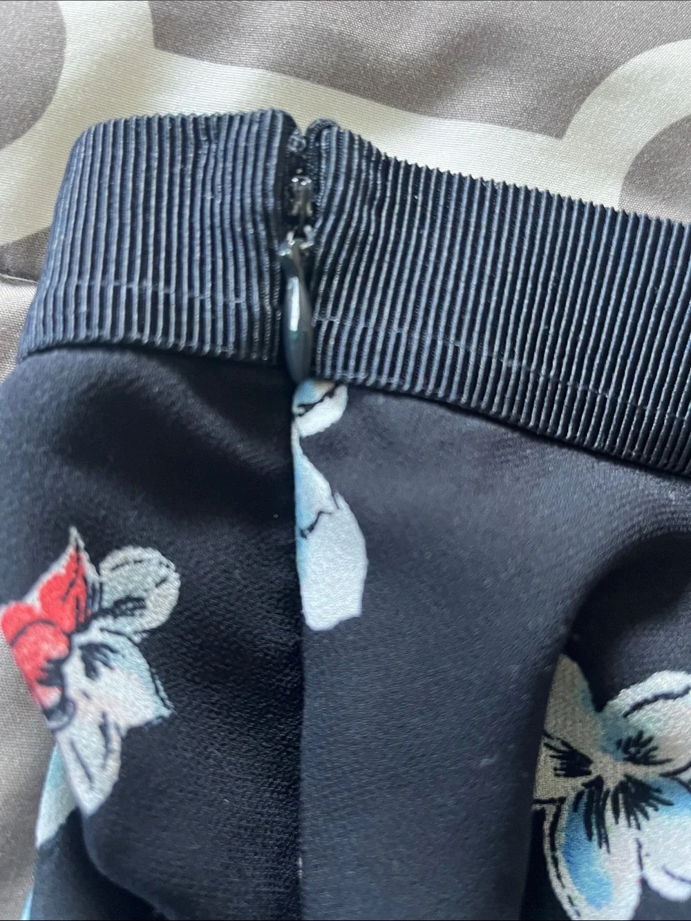 Ann Taylor Black Maxi Skirt with Pink and Light Blue Floral Print